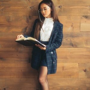 Eggie AP Plaid Blazer by Youtuber Jenn Im
